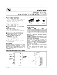 Datasheet M74HC4051 manufacturer STMicroelectronics